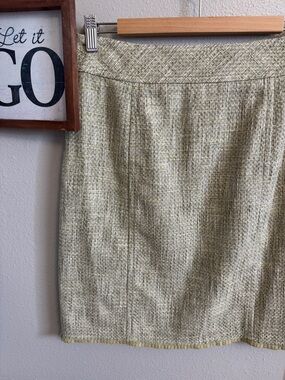 Ann Taylor Light Green Tweed Pencil Skirt